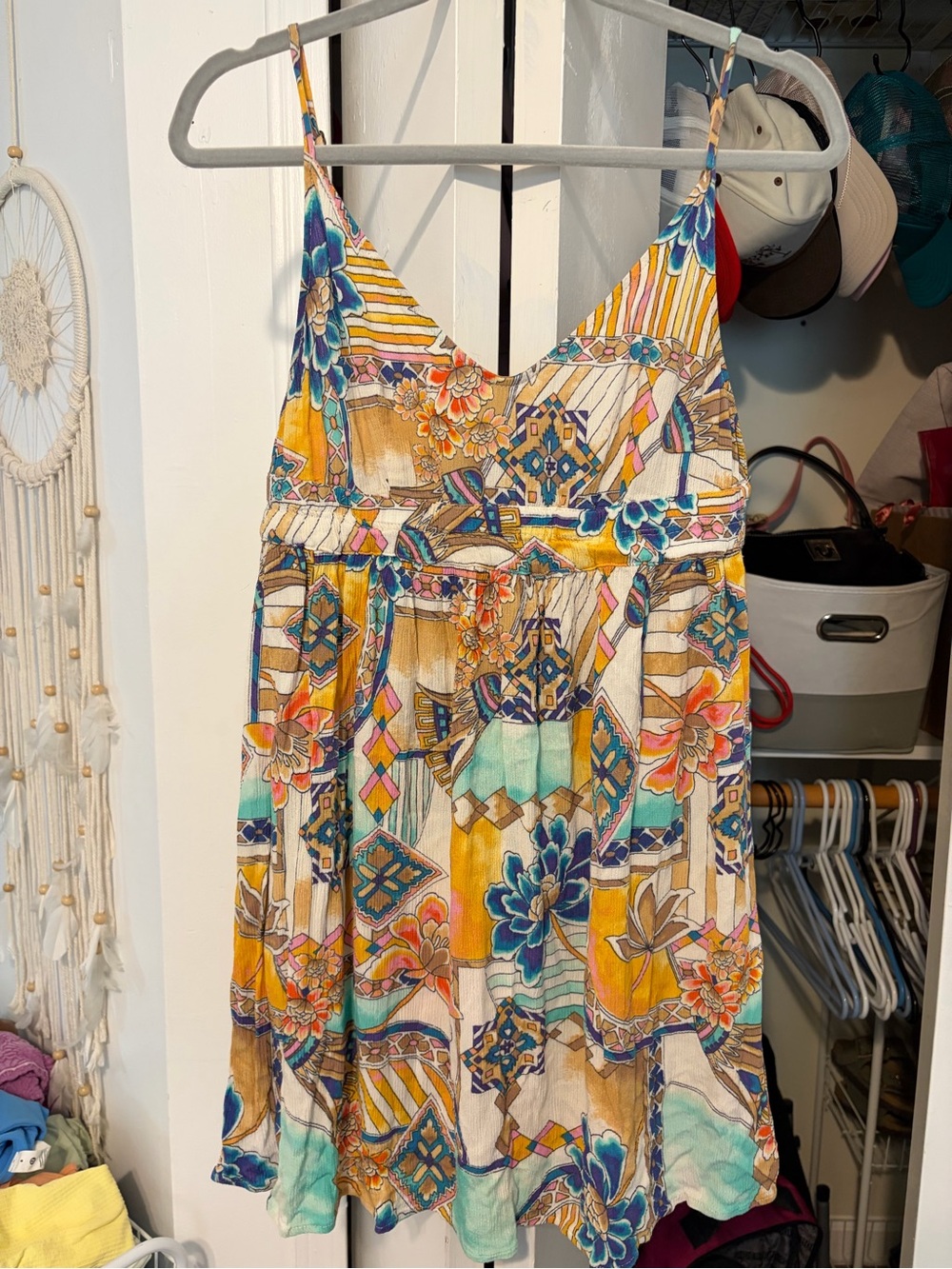 Women’s O'Neill Multicolor Floral Patchwork Spaghetti Strap Mini Summer Dress